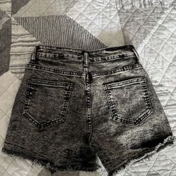 washed grey jean shorts 