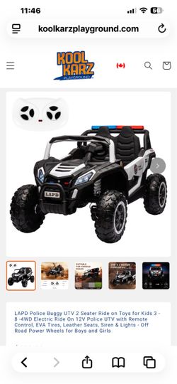 LAPD Police Ride-On UTV for Kids