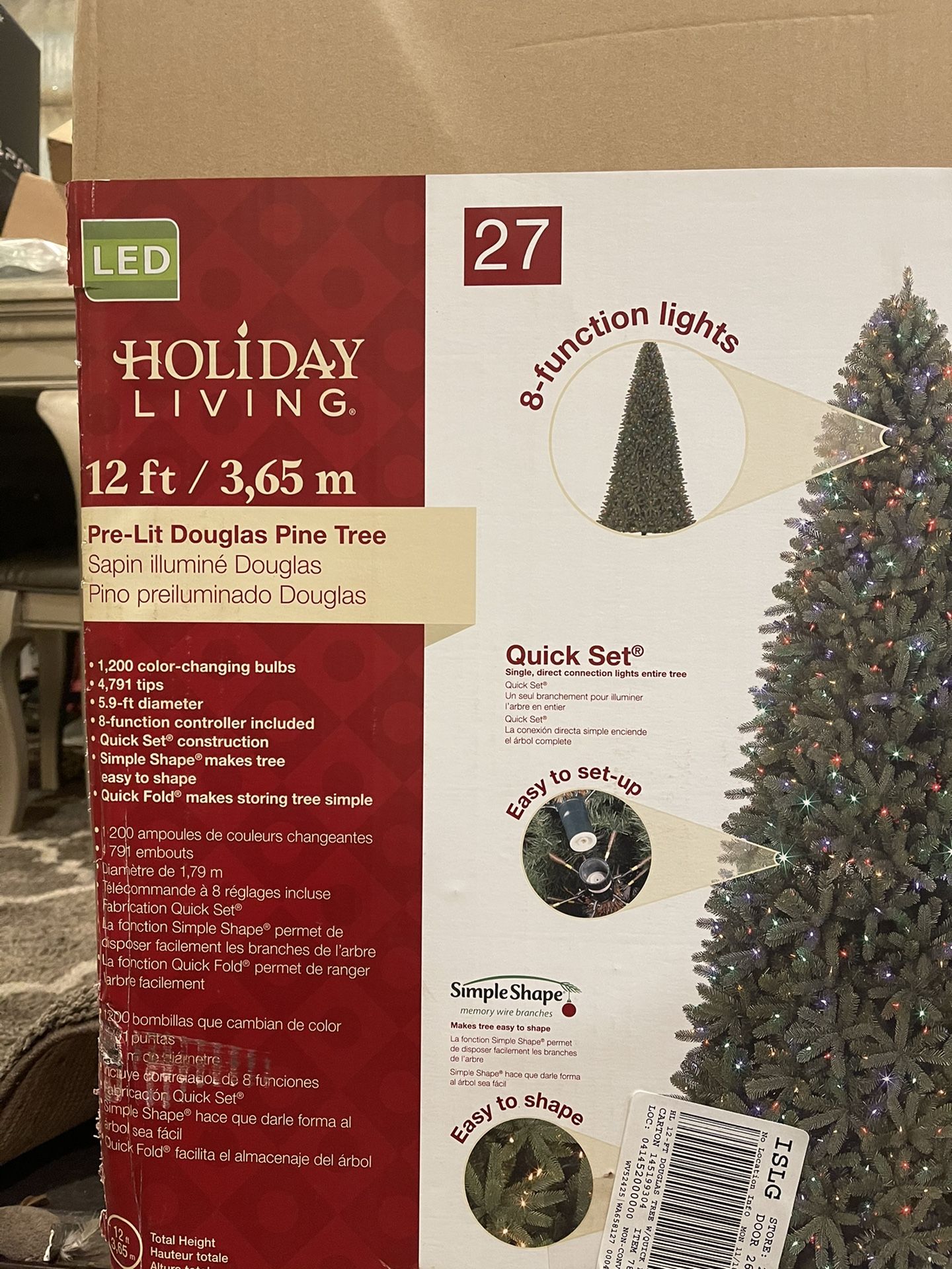New In box 12ft Christmas tree