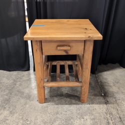 Rustic Honey Wood End Table with Chunky Legs