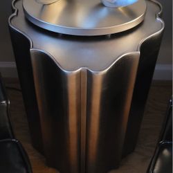 CARACOLE Side Table (Champagne Color) 25"H x 16"W x 16"D