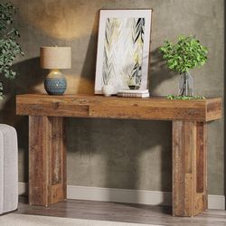 Tribesigns 63-Inch Long Console Table, Wooden Rectangular Sofa Table Behind The Couch, Farmhouse Entryway Table for Entrance, Hallway, Living Room (Mi