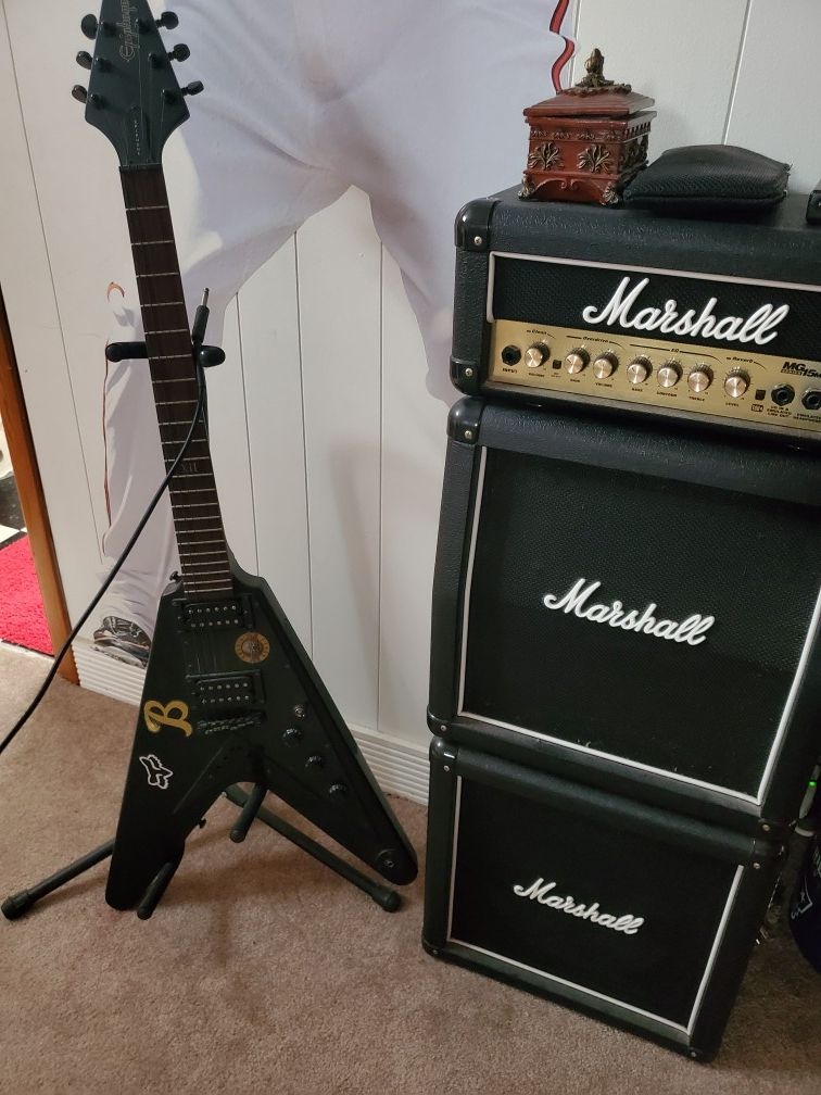 Guitar and amplifier