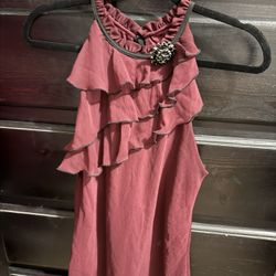 Burgundy Ruffle Top, Size XL