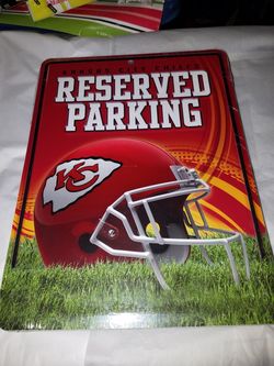 Kansas City Chiefs Metal Parking Sign