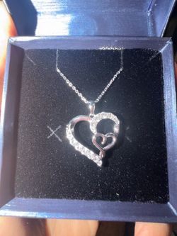 Real sapphires heart necklace