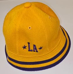 Vintage Nike Los Angeles Lakers Throwback Bucket Hat Yellow/Purple LA Lakers Cap