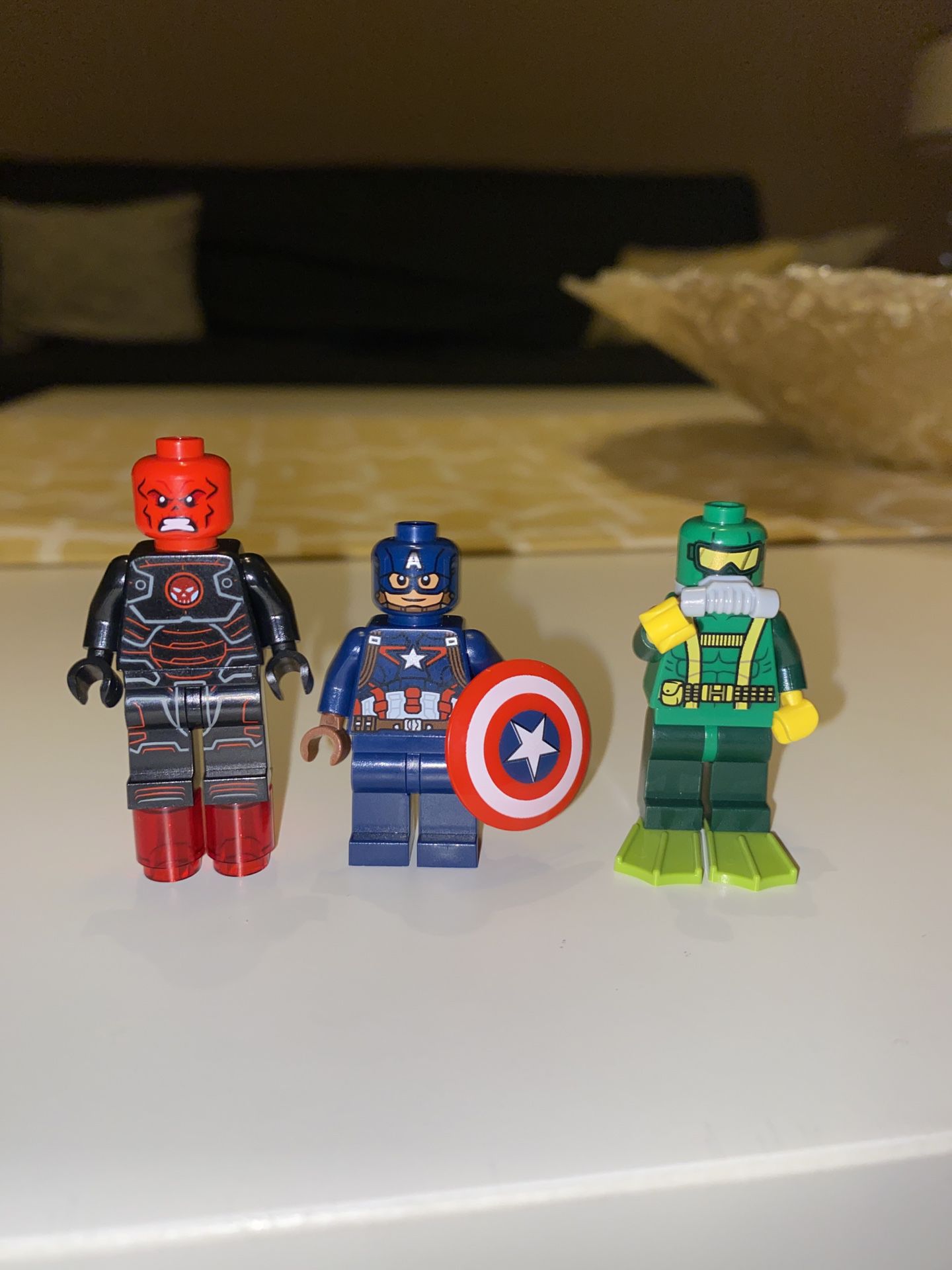 Lego Captain America, Red Skull, and Hydra Henchman 