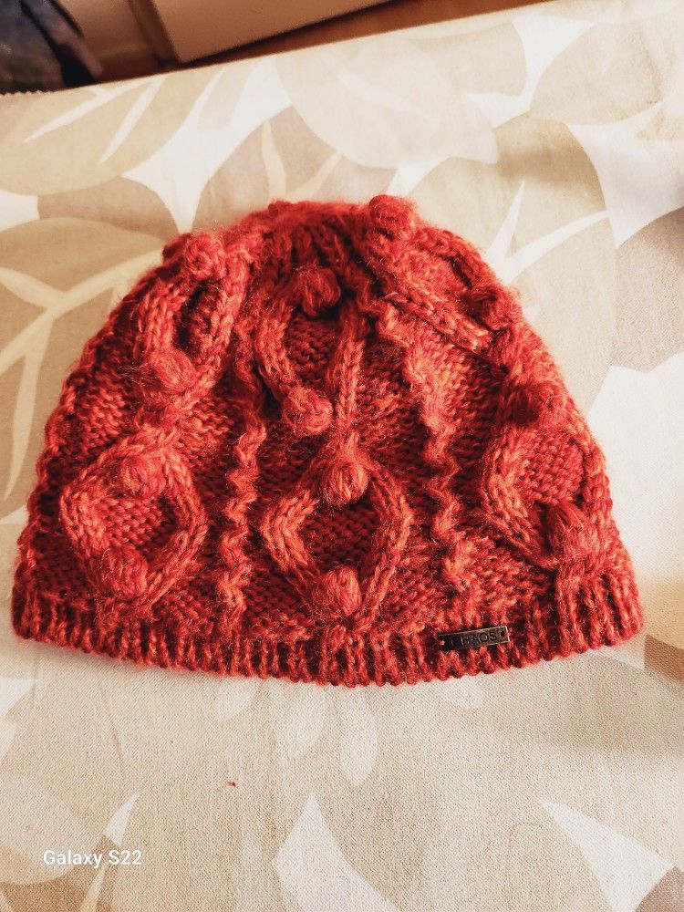 Chaos Red Beanie Sz 10"×9"