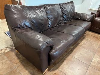 Dark brown leather couch