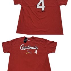 St Louis Cardinals #4 Yadier Molina Red T Shirt Jersey Mens 2XL New