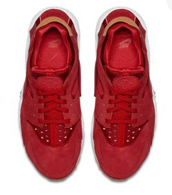 Nike Air Huarache Red Suede Sneakers