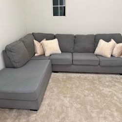 Living Spaces Grey Sectional Couch