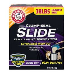 NEW Arm & Hammer Clump & Seal Slide Multi-Cat Clumping Litter 38 lbs