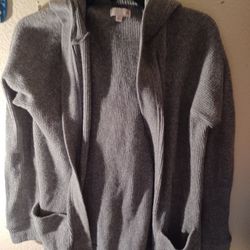Junior Ladies Large Cardigan Sweater With Hoody 