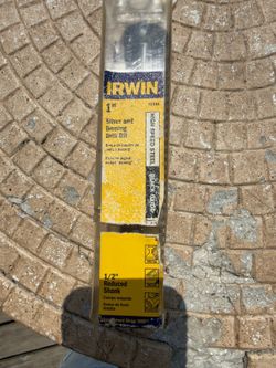 Irwin 1” Silver & Deming Drill Bit 1/2” Reduced Shank High Speed Black Oxide New