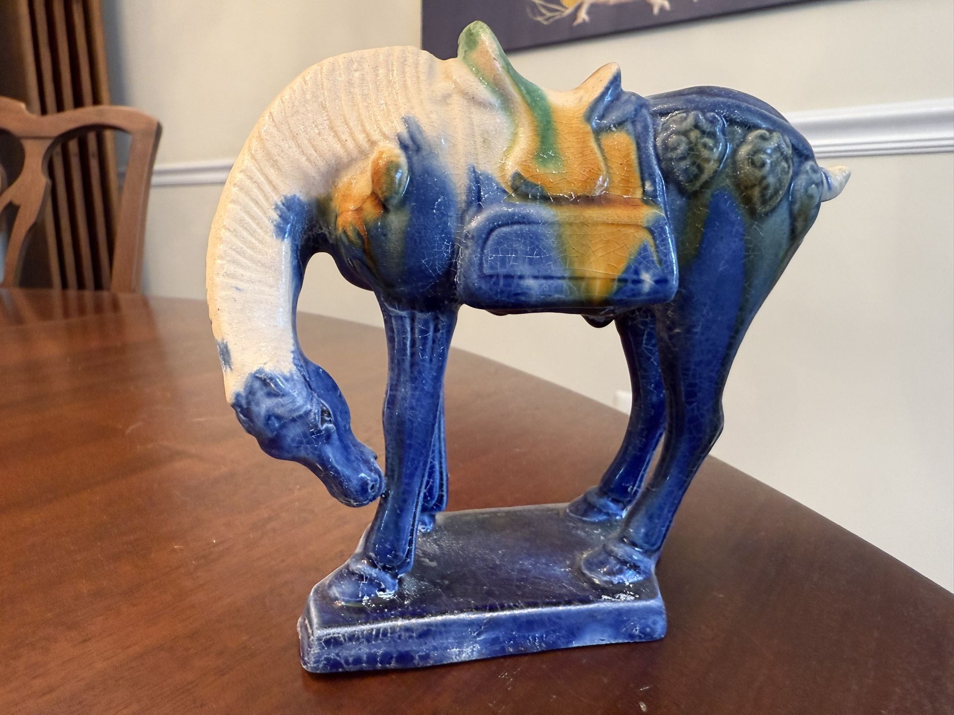 Ceramic Tang Warrior Horse Statues