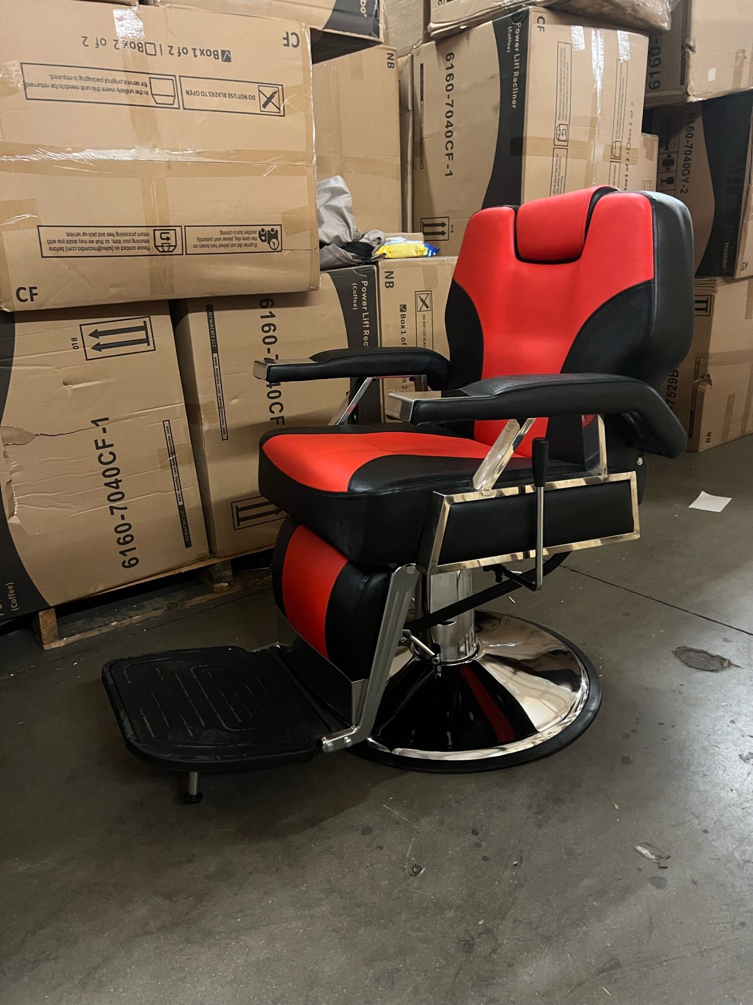 Red Black Hydraulic Unisex Barberpub Barber Chair 2801