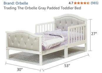 Trading The Orbelle Gray Padded Toddler Bed