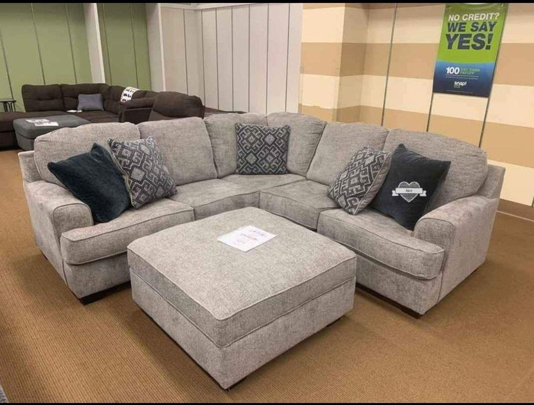 🍄 Bovarian 3 Piece Sectional-Beige | Recliner Sofa | Leather Recliner | Loveseat | Couch | Sofa | Sleeper| Living Room Furniture| Garden Furniture 