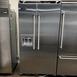 Viking 42”Wide Built In Side By Side Refrigerator Stainless Steel 