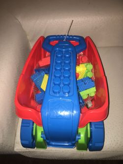 Kids blocks and wagon