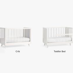 Pottery Barn Sloan Acrylic Crib & Toddler Bed + Newton Mattress
