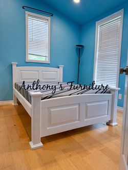 White full bed and mattress