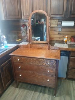 Refinished Antique Solid Oak Dresser