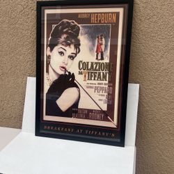 Audrey Hepburn framed poster breakfast at Tiffany’s