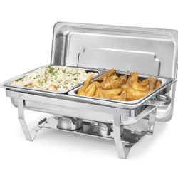 2 Tray Chafing Dish Buffet Stainless Steel 10 Quart