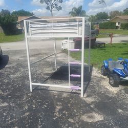 White  Loft  Bunk Bed