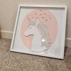 Large Framed Unicorn Picture 