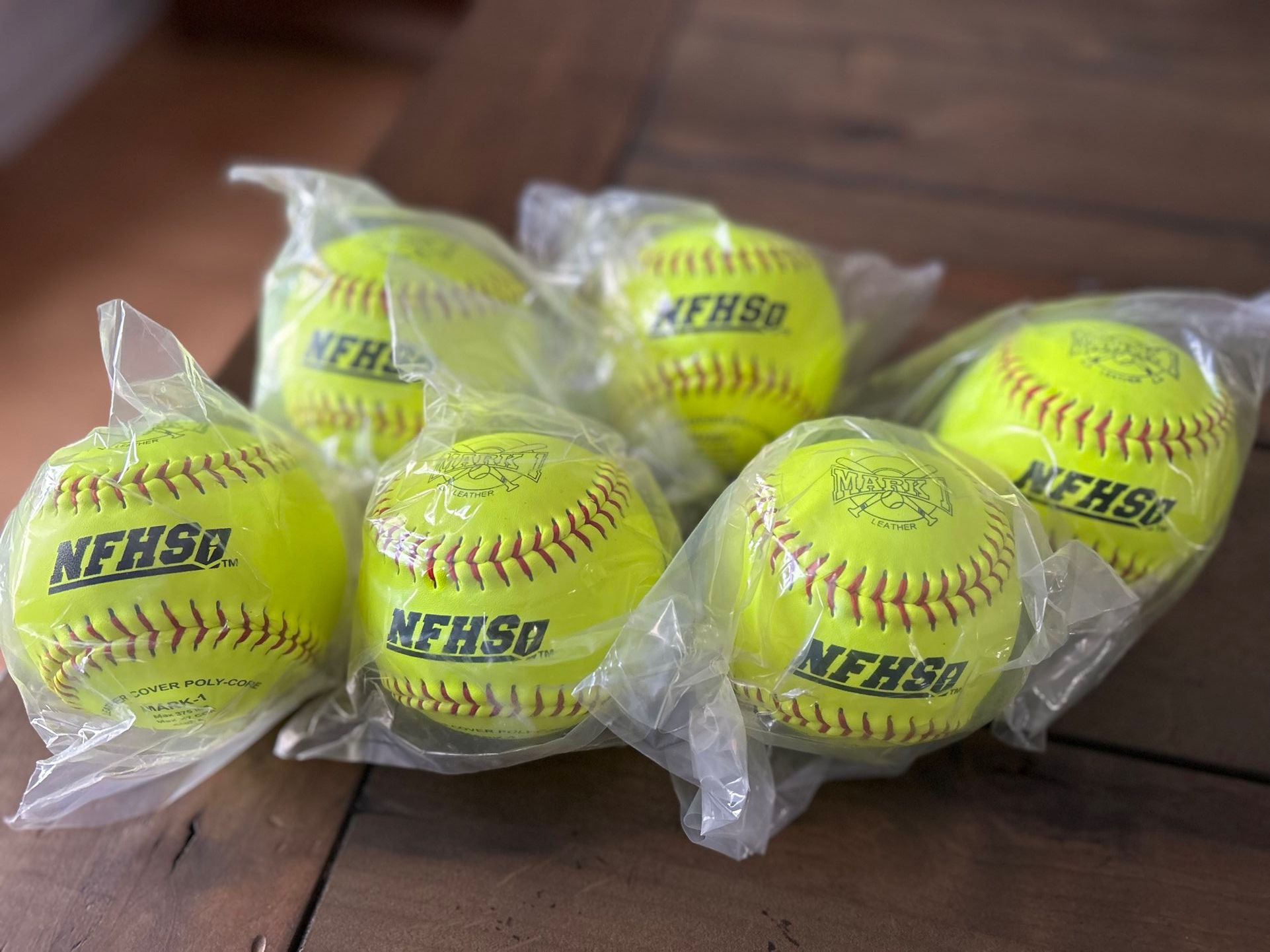 Mark 1 NFHS 12" Yellow Fastpitch Softballs (6 Pack)