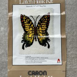 Vintage Caron Butterfly Latch Hook Rug Kit