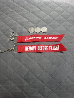 C-130 Boeing AMP REMOVE BEFORE FLIGHT Keychain Tag