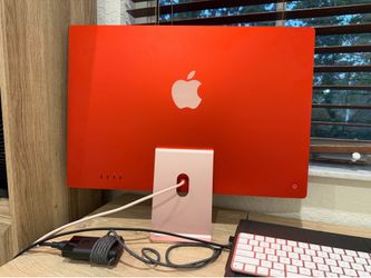 Red iMac 24-inch M3 with touch-id