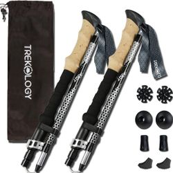 TREKOLOGY Trek-Z - Folding Hiking Poles, Strong and Lightweight Aluminum. New$35 Pick Up 