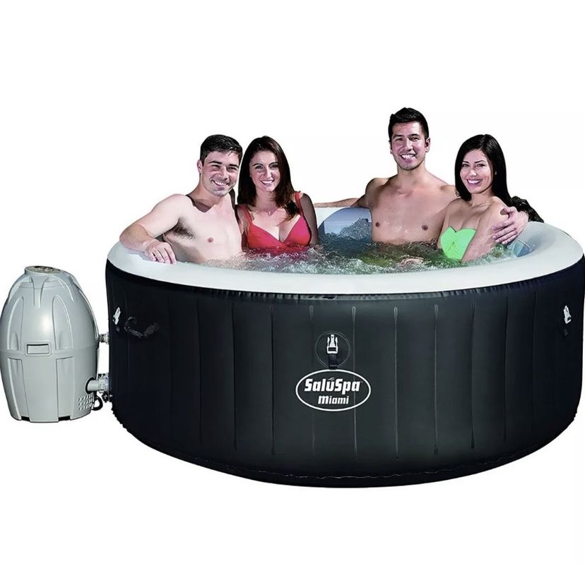 NEW Bestway SaluSpa Miami Inflatable Hot Tub | 4-Person AirJet Spa