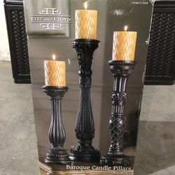 Fitz and Floyd Baroque Candle Pillars