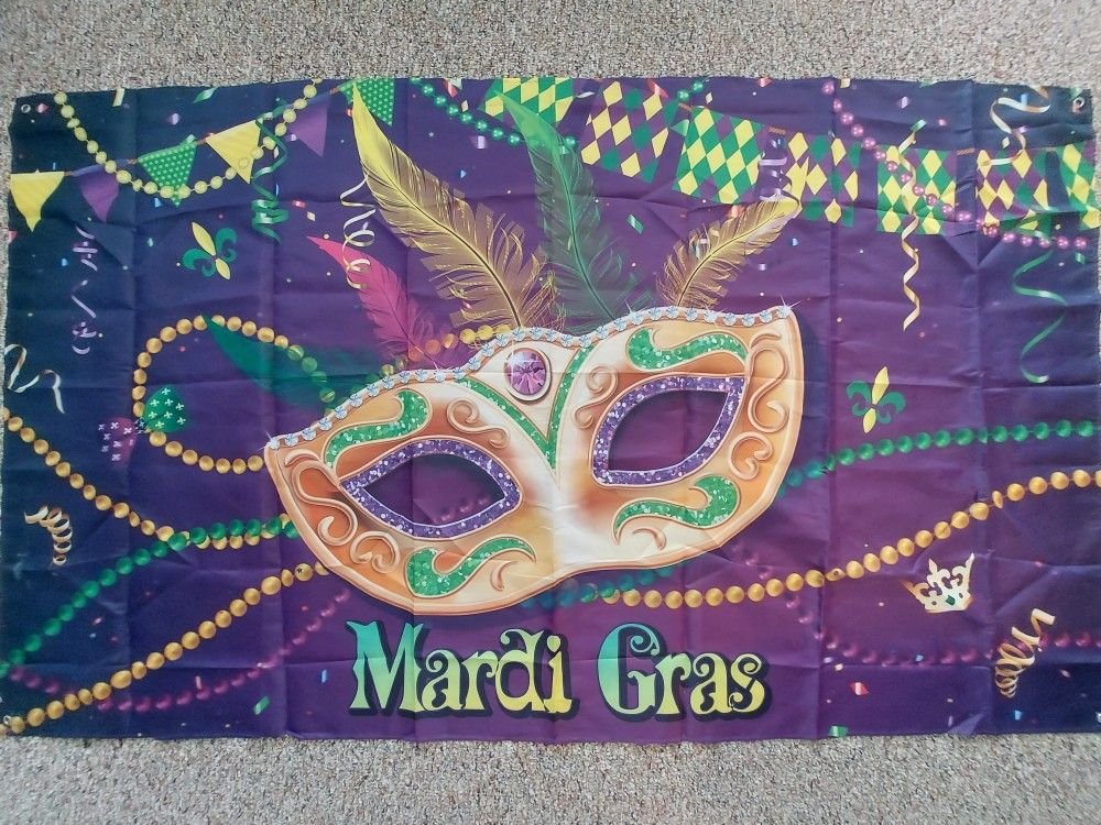 Mardi Gras Photo Backdrop Banner