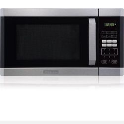 BLACK+DECKER 0.9 cu ft 900W Microwave Oven, Stainless Steel