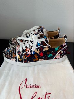 Christian Louboutin Louis Junior Spikes Loubi Queen Print Sneakers – Men’s Size 42 / US 9