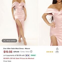 Pink Off Shoulder Dress 