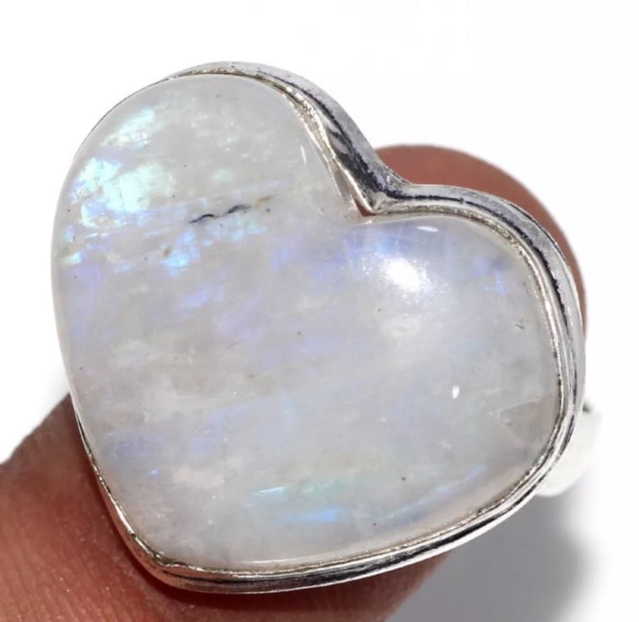 Rainbow Moonstone 925 Silver Plated Heart Ring Us 10 Valentine Gifts