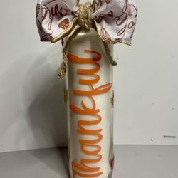 Glass Pillar Candle THANKFUL