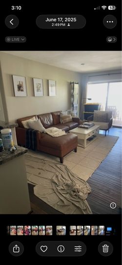 Leather sectional