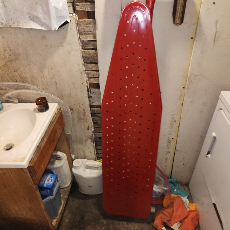 Vintage Lady Seymour Red Folding,Rolling Ironing Board