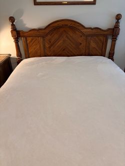 Full-size boxspring mattress and headboard