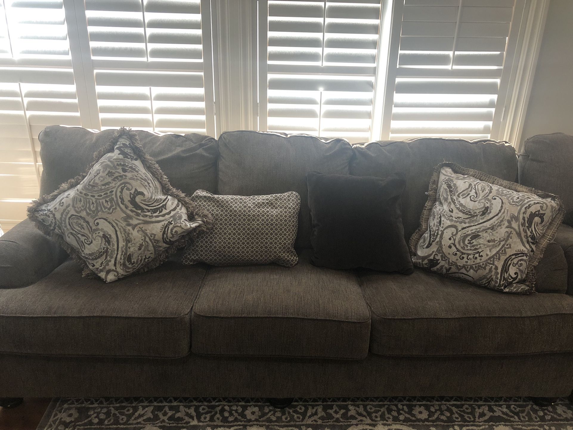 Sofa, Loveseat, Armchair Dark Grey